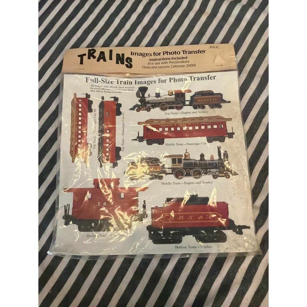 Vintage Piecemakers 2000 Train Images for Photo Transfer Fabric Crafting NEW